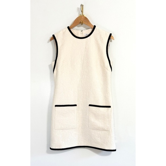 NWT Veronica Beard Off-White Mini Sleeveless Ravena Shift Dress - Picture 2 of 6